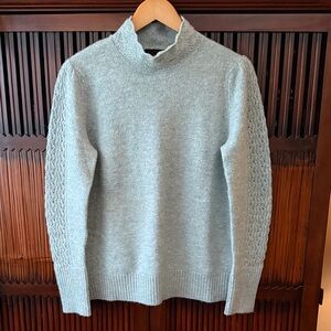 Cynthia Rowley Light Blue Mockneck Sweater with Lace Detail